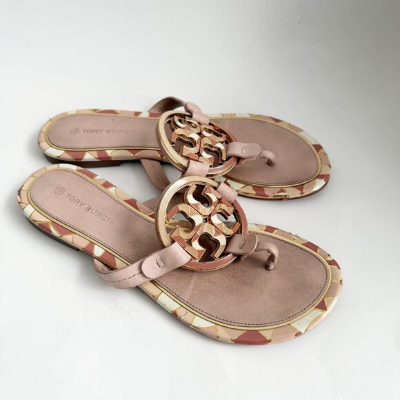 Tory Burch Miller Enamel Elba Sandals Size 7 - Picture 1 of 8